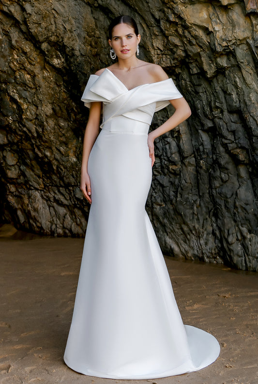 Holli Two in one Off-shoulder/Drop shoulders Milk Wedding dress