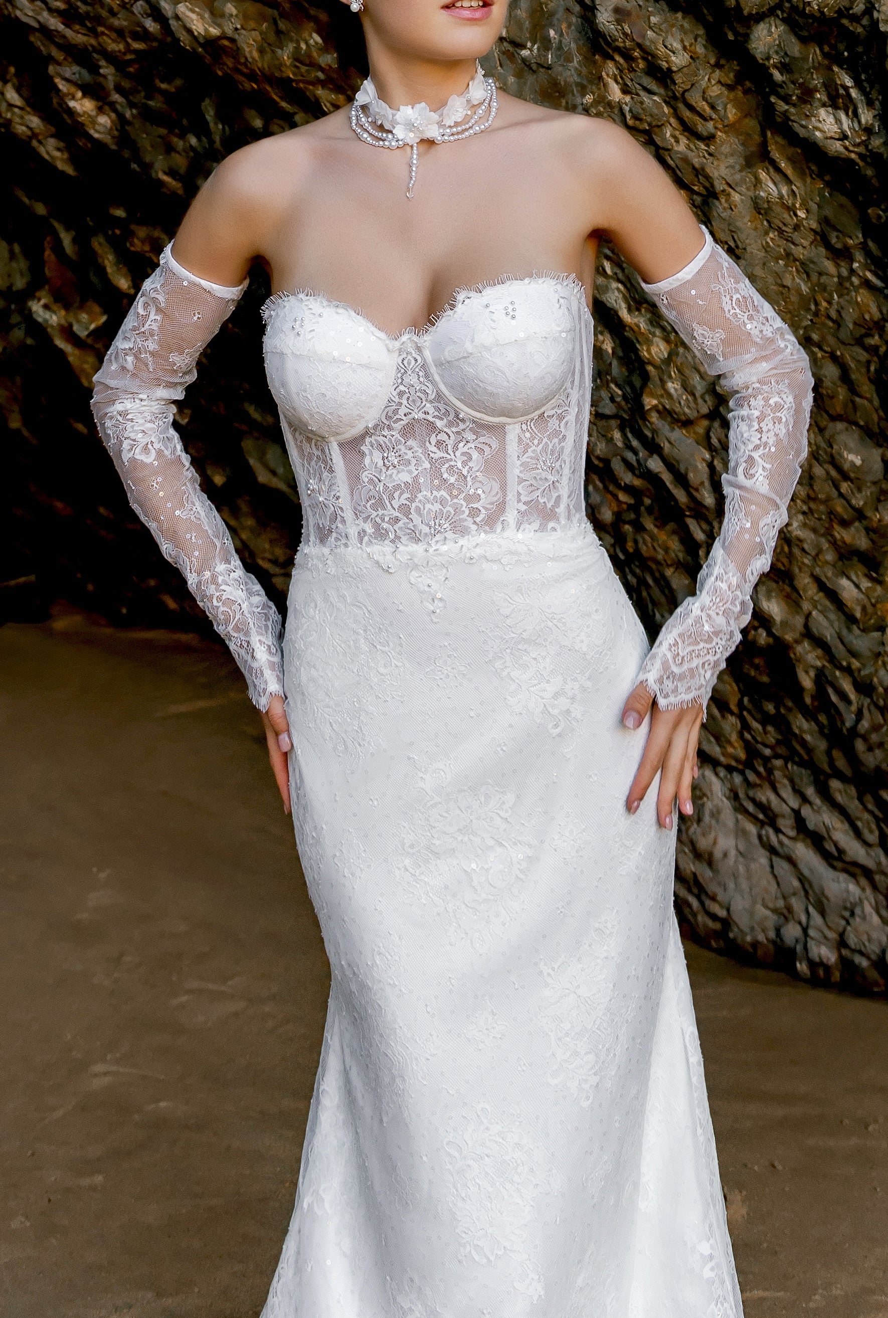 Alis Two in one Sweetheart Milk Wedding dress