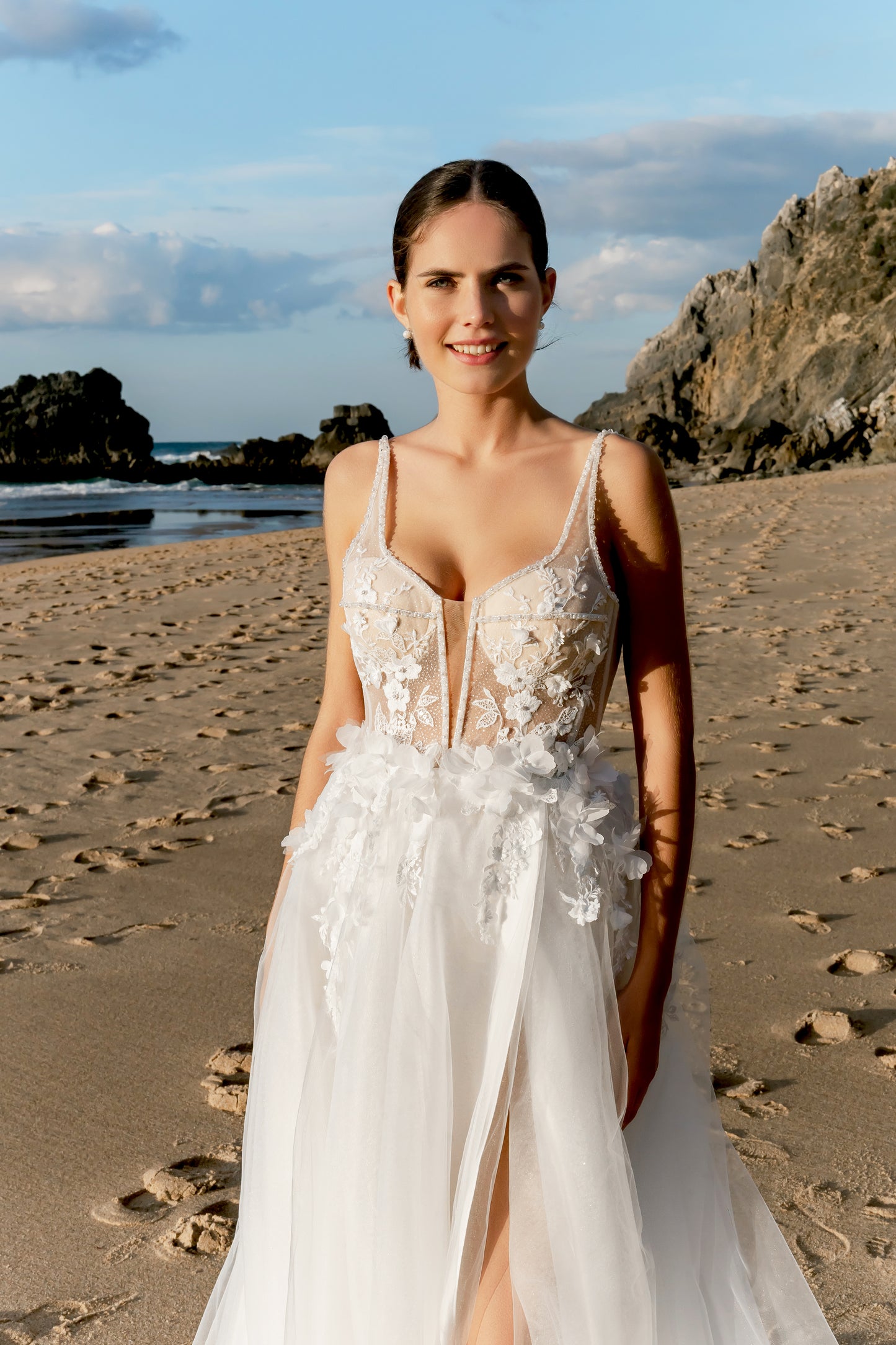 Elen A-line Square Milk Wedding dress