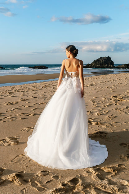 Elen A-line Square Milk Wedding dress