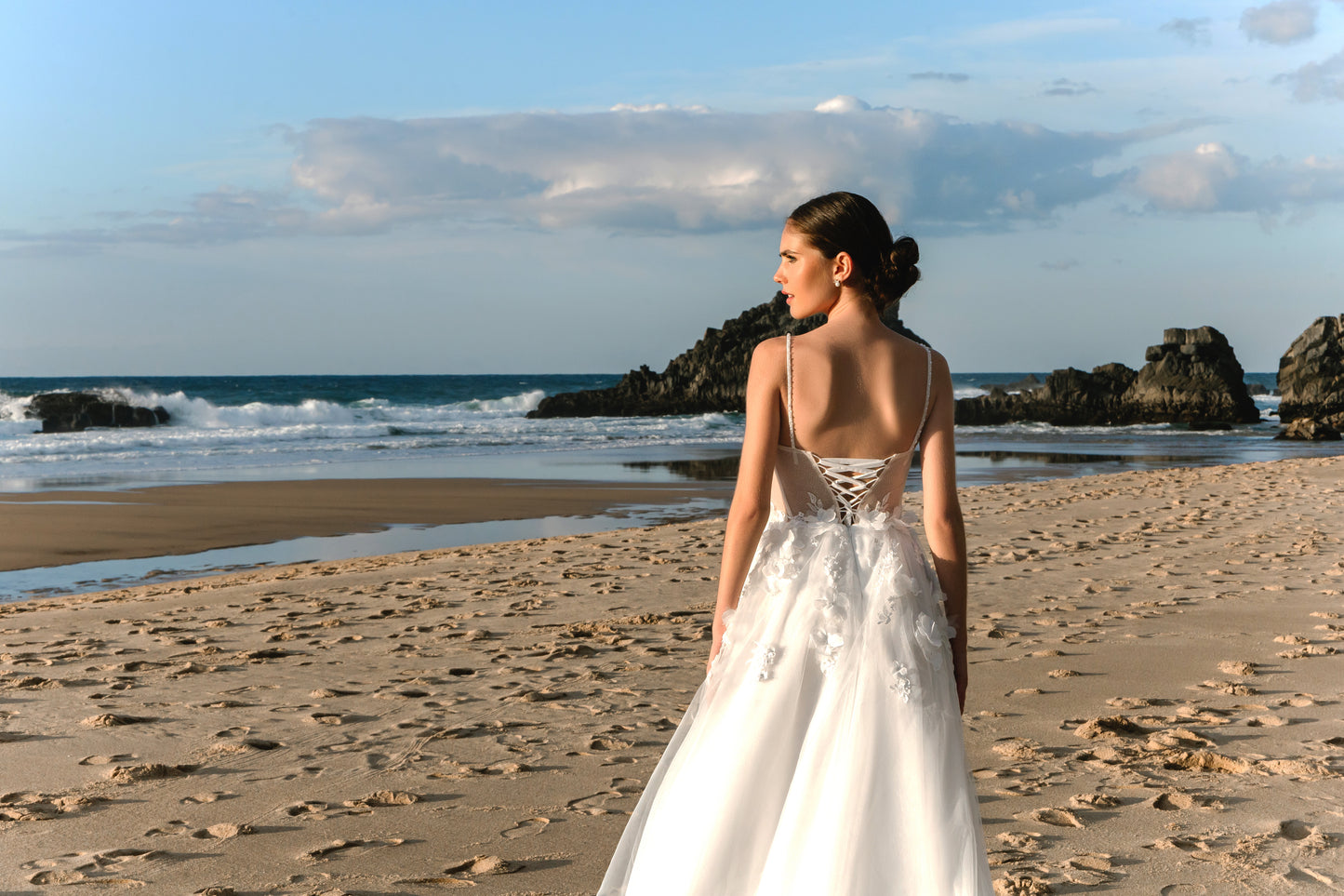 Elen A-line Square Milk Wedding dress