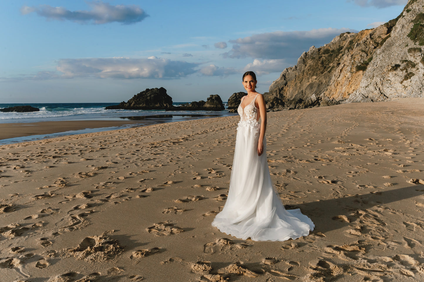 Elen A-line Square Milk Wedding dress