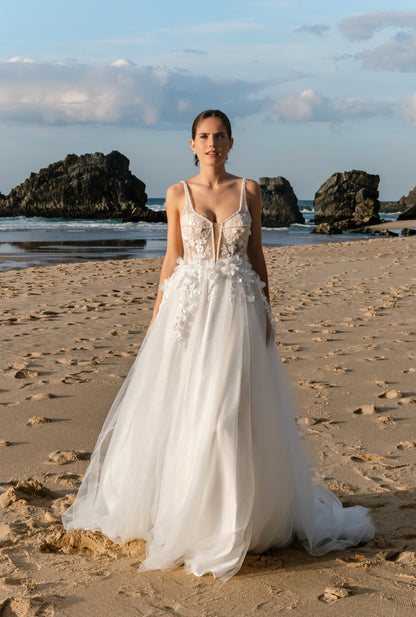 Elen A-line Square Milk Wedding dress