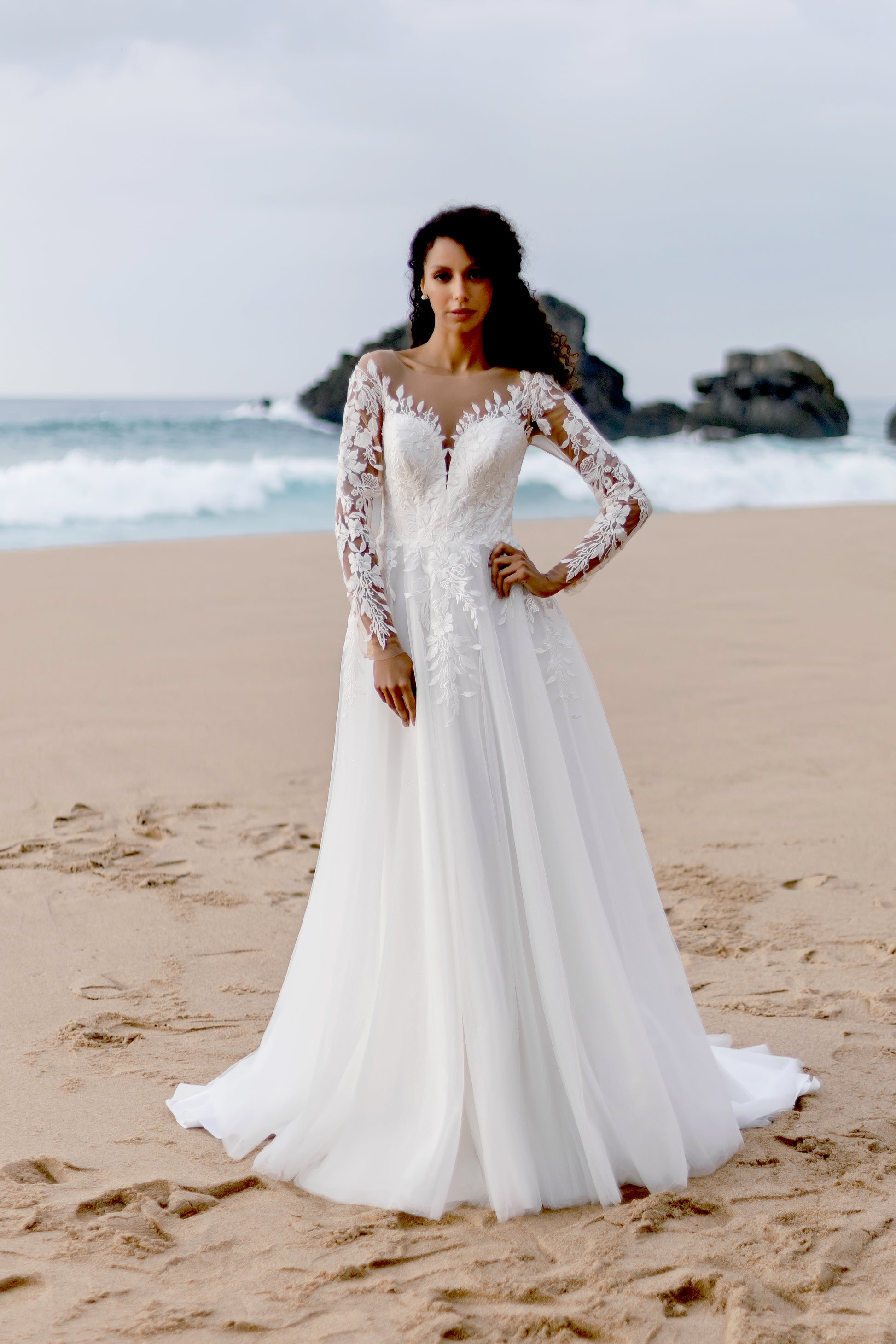 Maria A-line Illusion Milk Wedding dress
