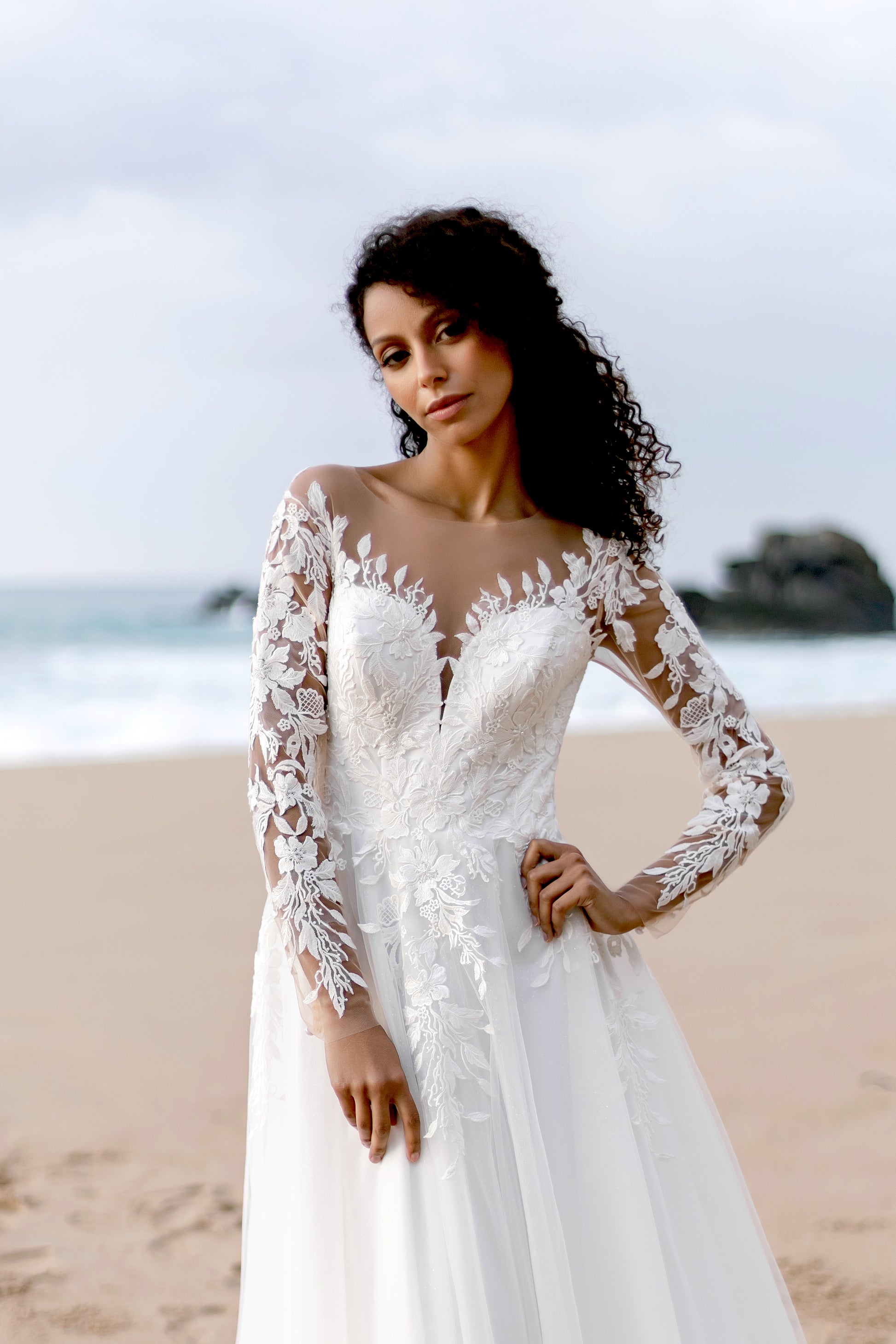 Maria A-line Illusion Milk Wedding dress