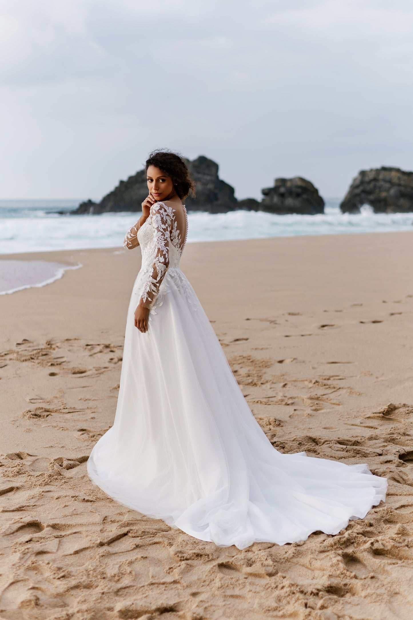 Maria A-line Illusion Milk Wedding dress