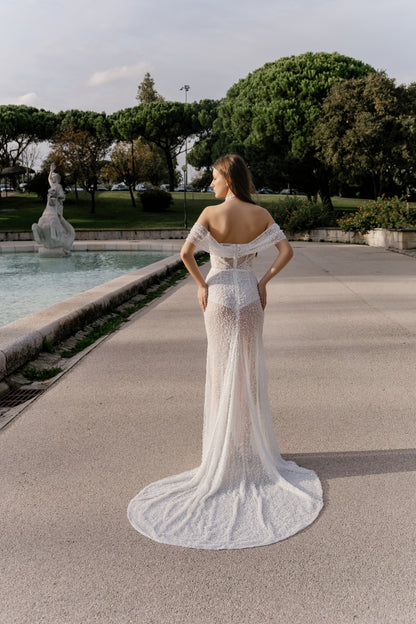 Julia Trumpet/Mermaid Sweetheart Milk Wedding dress