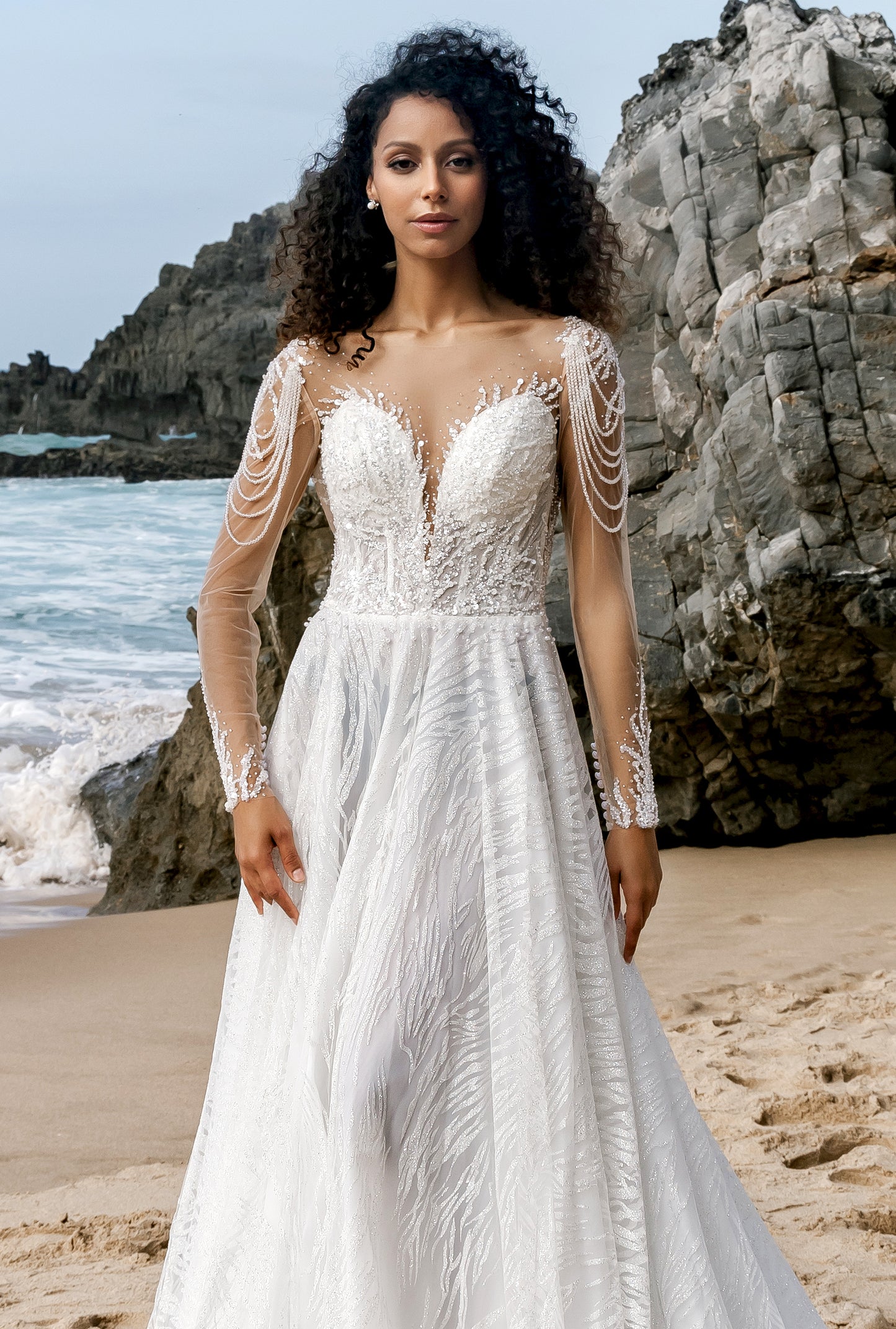 Camila A-line Illusion Milk Wedding dress
