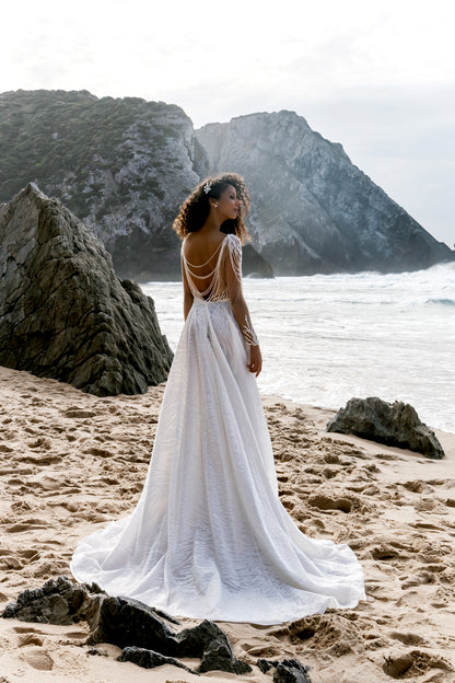 Camila A-line Illusion Milk Wedding dress
