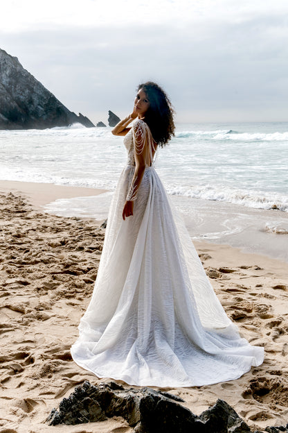 Camila A-line Illusion Milk Wedding dress