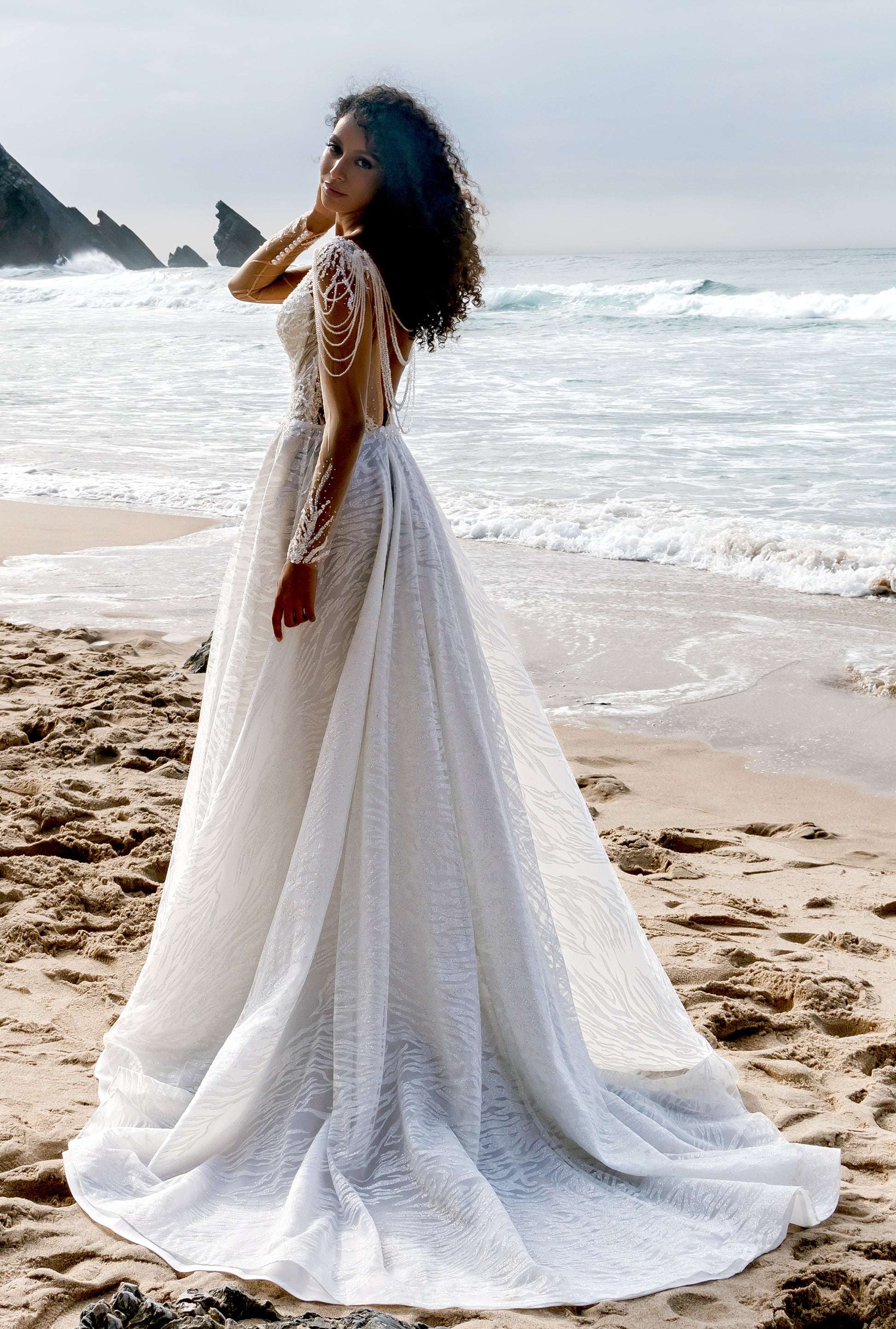 Camila A-line Illusion Milk Wedding dress