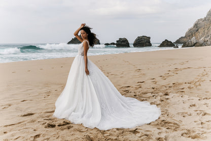 Aura A-line Sweetheart Milk Wedding dress