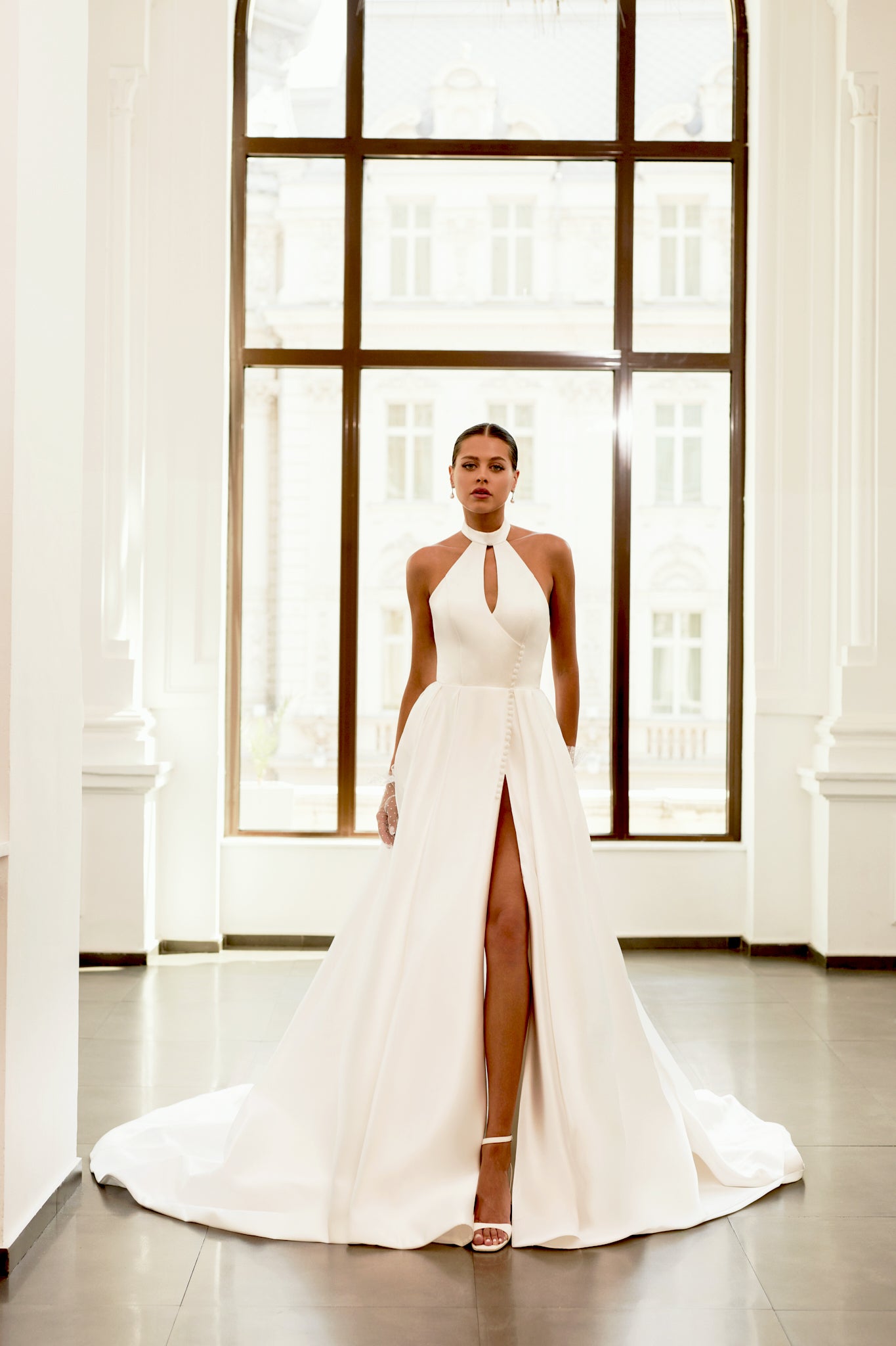 Zarina A-line Halter Ivory Wedding dress