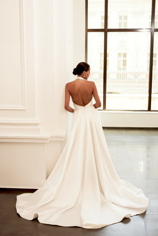 Zarina A-line Halter Ivory Wedding dress