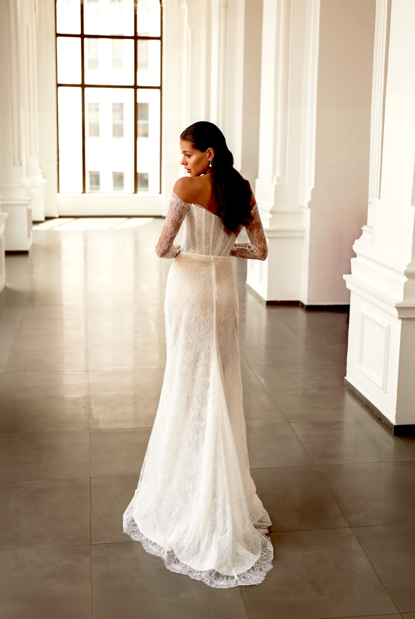 Thea Two in One Off-shoulder/Drop shoulders Ivory Wedding dress