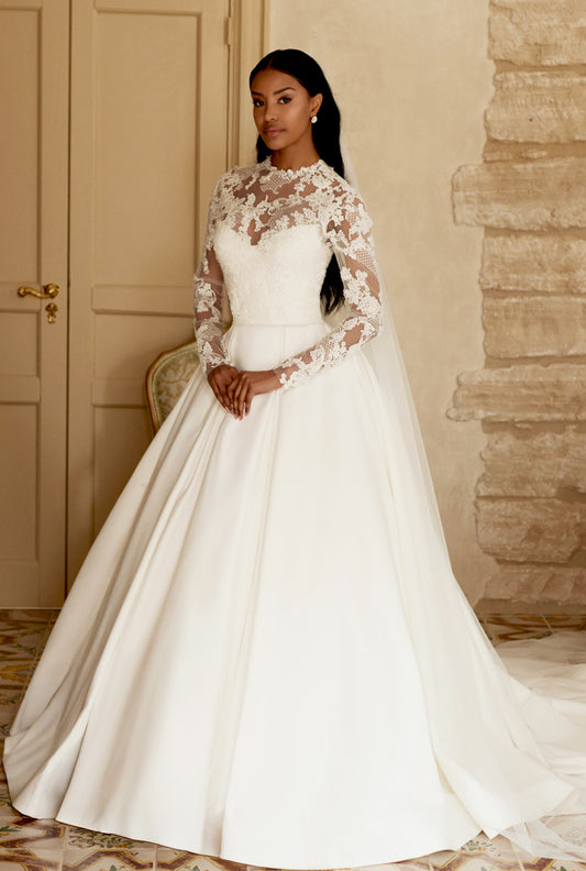 Evridica Princess/Ball Gown Illusion Ivory Wedding dress