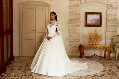 Evridica Princess/Ball Gown Illusion Ivory Wedding dress