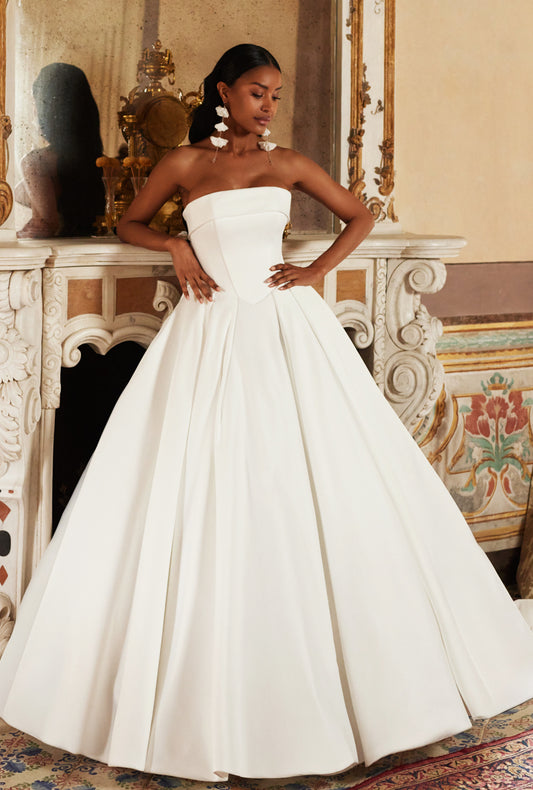 Delphina Princess/Ball Gown Straight across Ivory Wedding dress