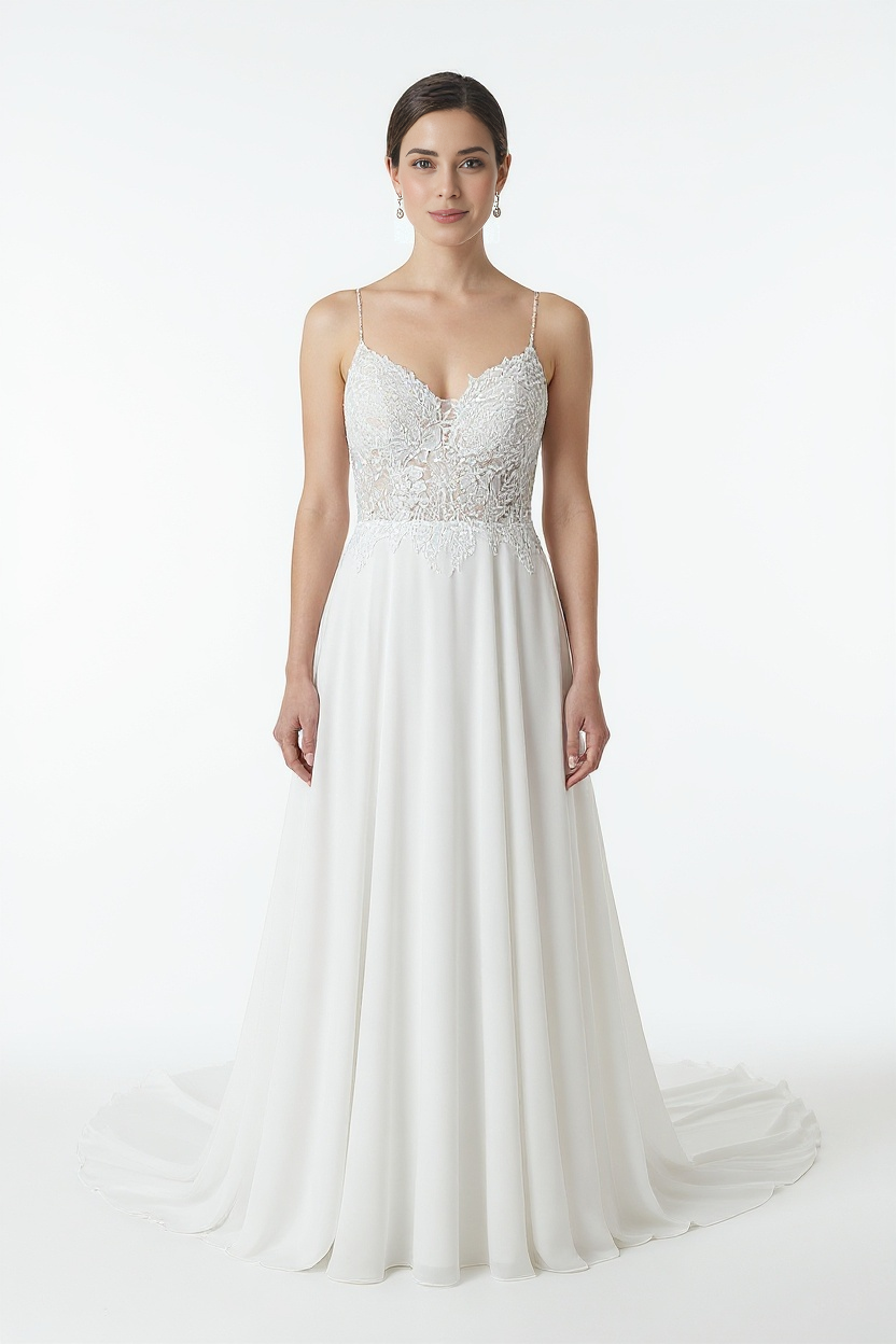 Sylvanie A-line Sweetheart Milk Wedding dress