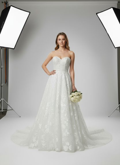 Bellamy A-line Sweetheart Milk Wedding dress