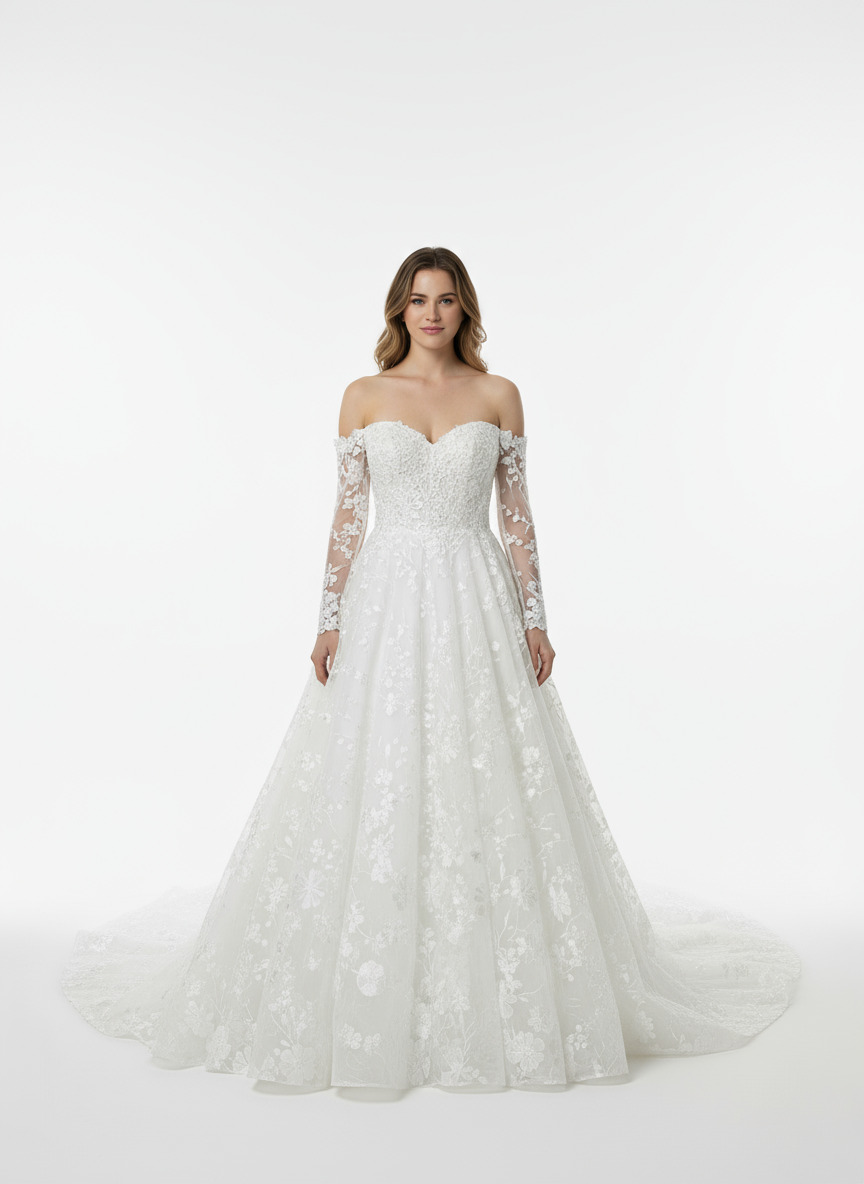 Bellamy A-line Sweetheart Milk Wedding dress