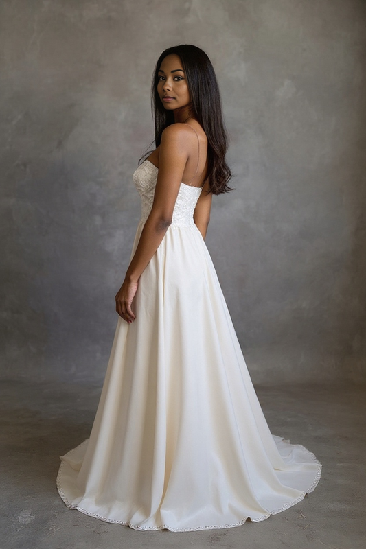 Monara A-line Sweetheart Milk Wedding dress