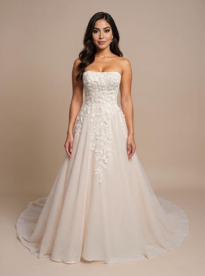 Belava A-line Sweetheart Milk Weddiing dress