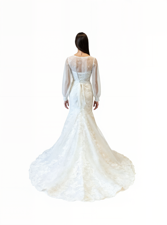 Damaris Trumpet/Mermaid Sweetheart Milk Wedding dress