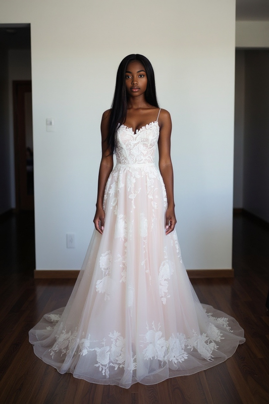 Zavina A-line Sweetheart Milk Wedding dress