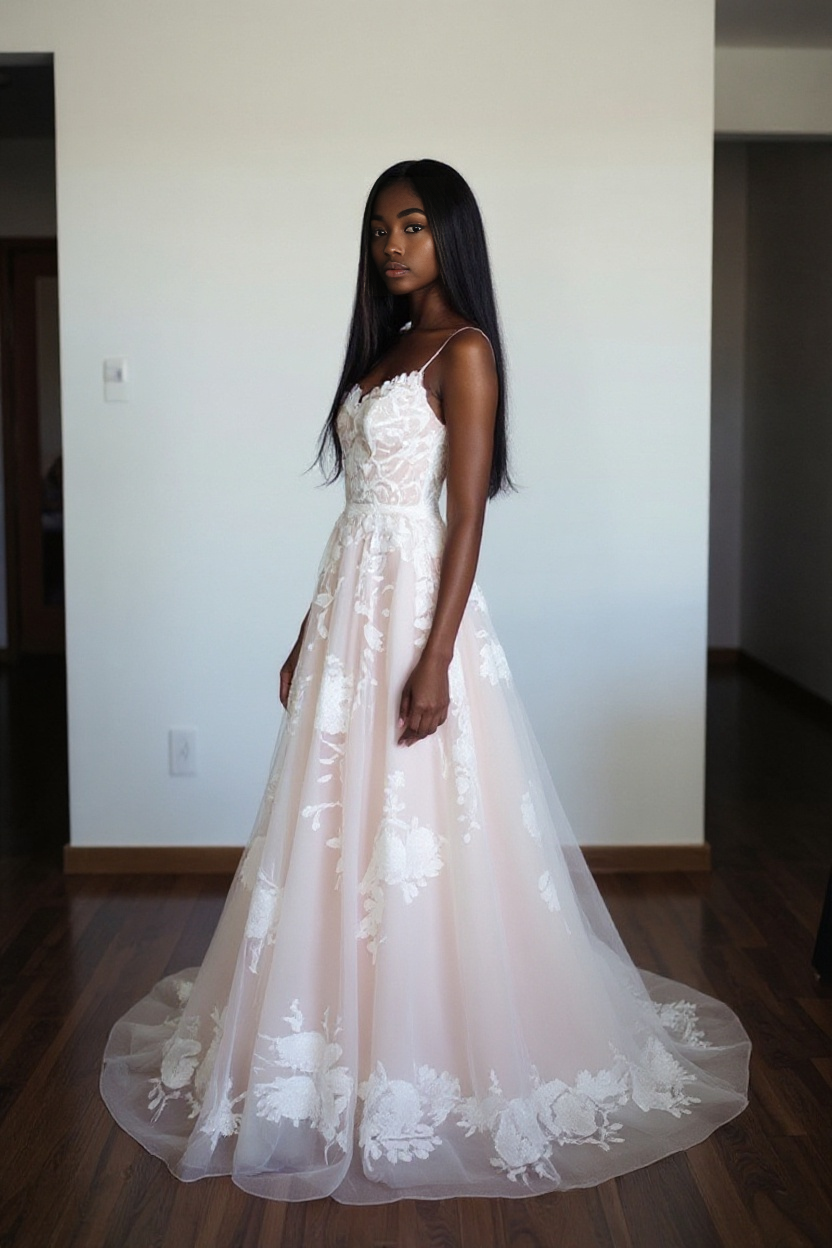 Zavina A-line Sweetheart Milk Wedding dress
