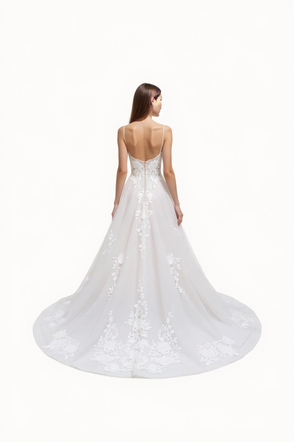 Zavina A-line Sweetheart Milk Wedding dress
