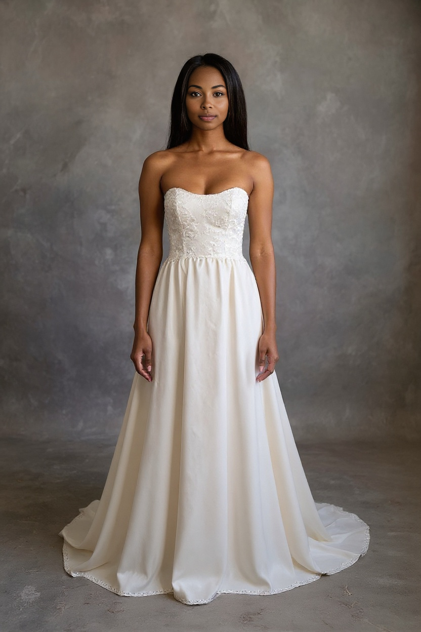 Monara A-line Sweetheart Milk Wedding dress