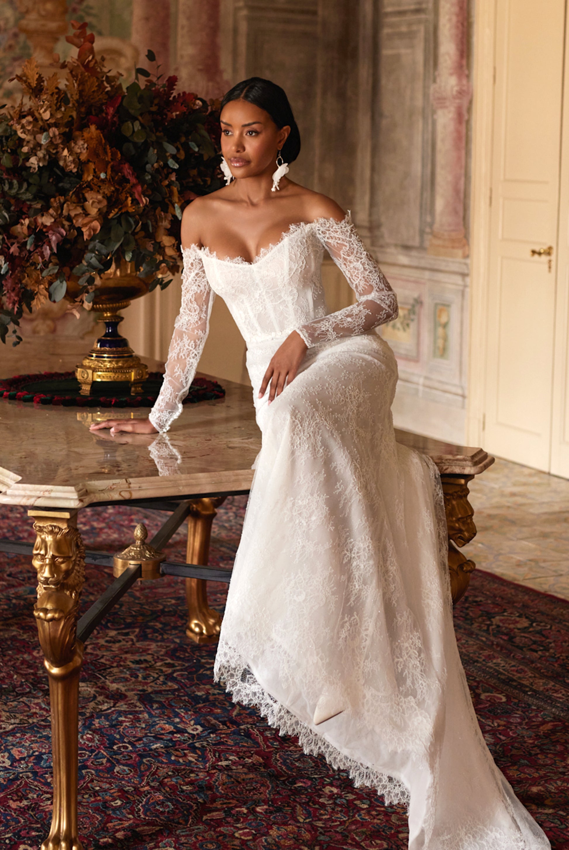 Rain Trumpet/Mermaid Off Shoulder Ivory Wedding dress