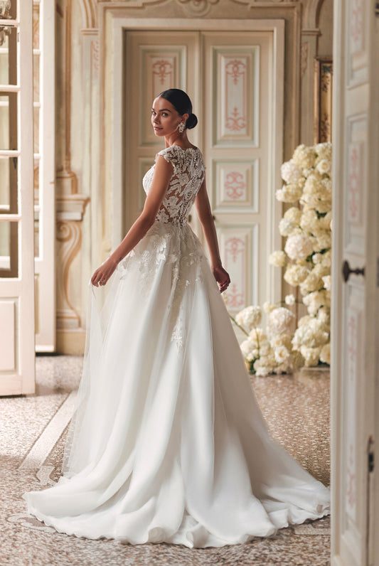 Rema A-line Illusion Ivory Wedding dress