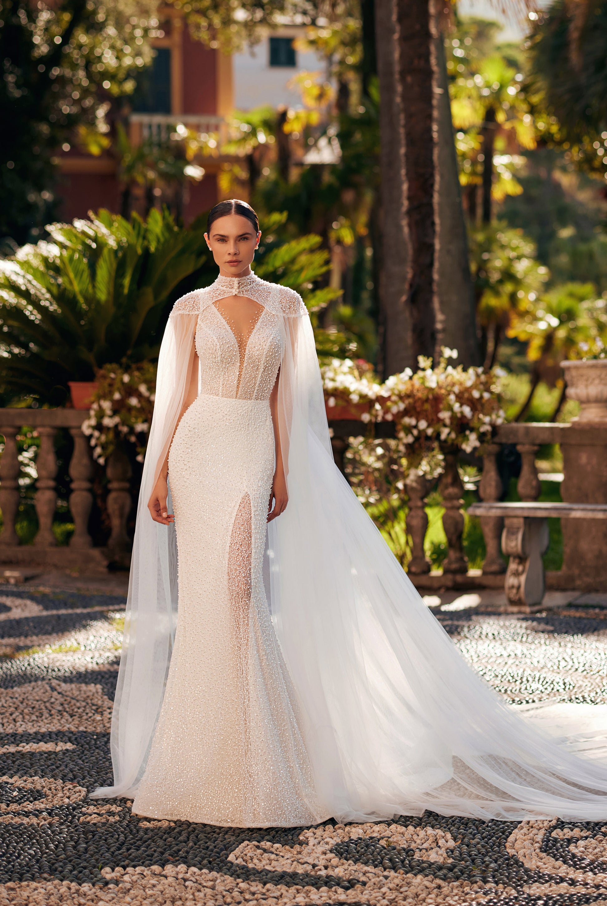 Sally Trumpet/Mermaid Illusion Ivory Wedding dress