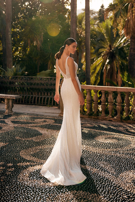 Sally Trumpet/Mermaid Illusion Ivory Wedding dress