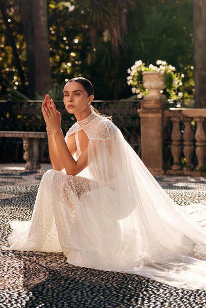 Sally Trumpet/Mermaid Illusion Ivory Wedding dress