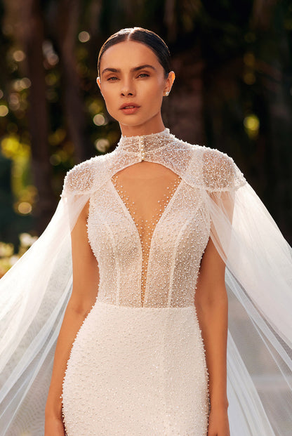 Sally Trumpet/Mermaid Illusion Ivory Wedding dress