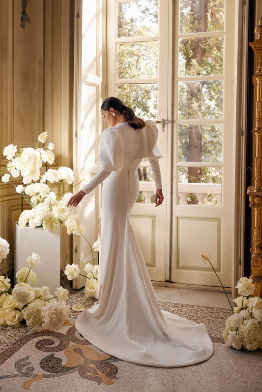 Tasha Trumpet/Mermaid Straight across Ivory Wedding dress