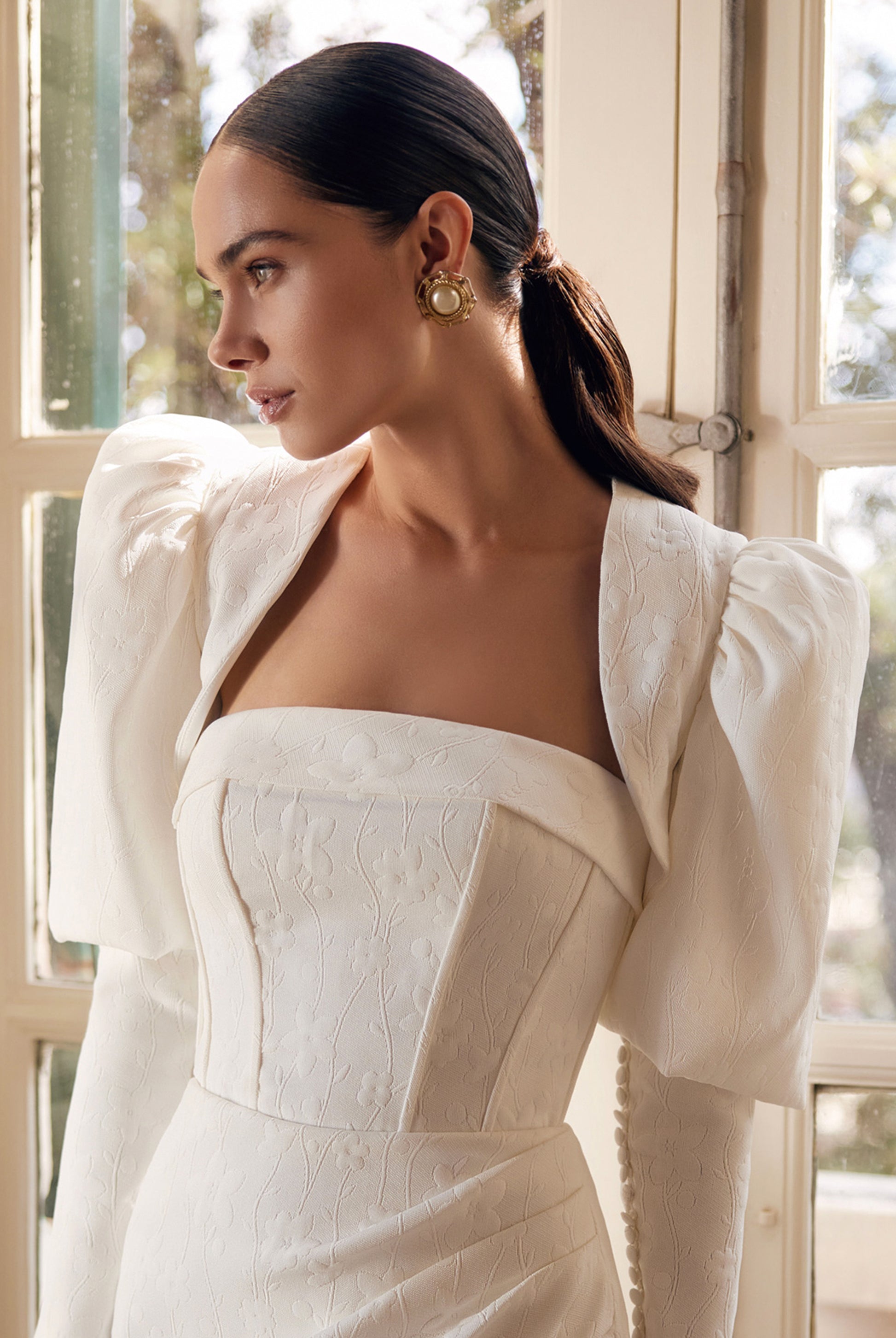 Tasha Trumpet/Mermaid Straight across Ivory Wedding dress
