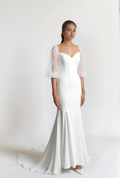 Elvira Trumpet/Mermaid Sweetheart Milk Wedding dress