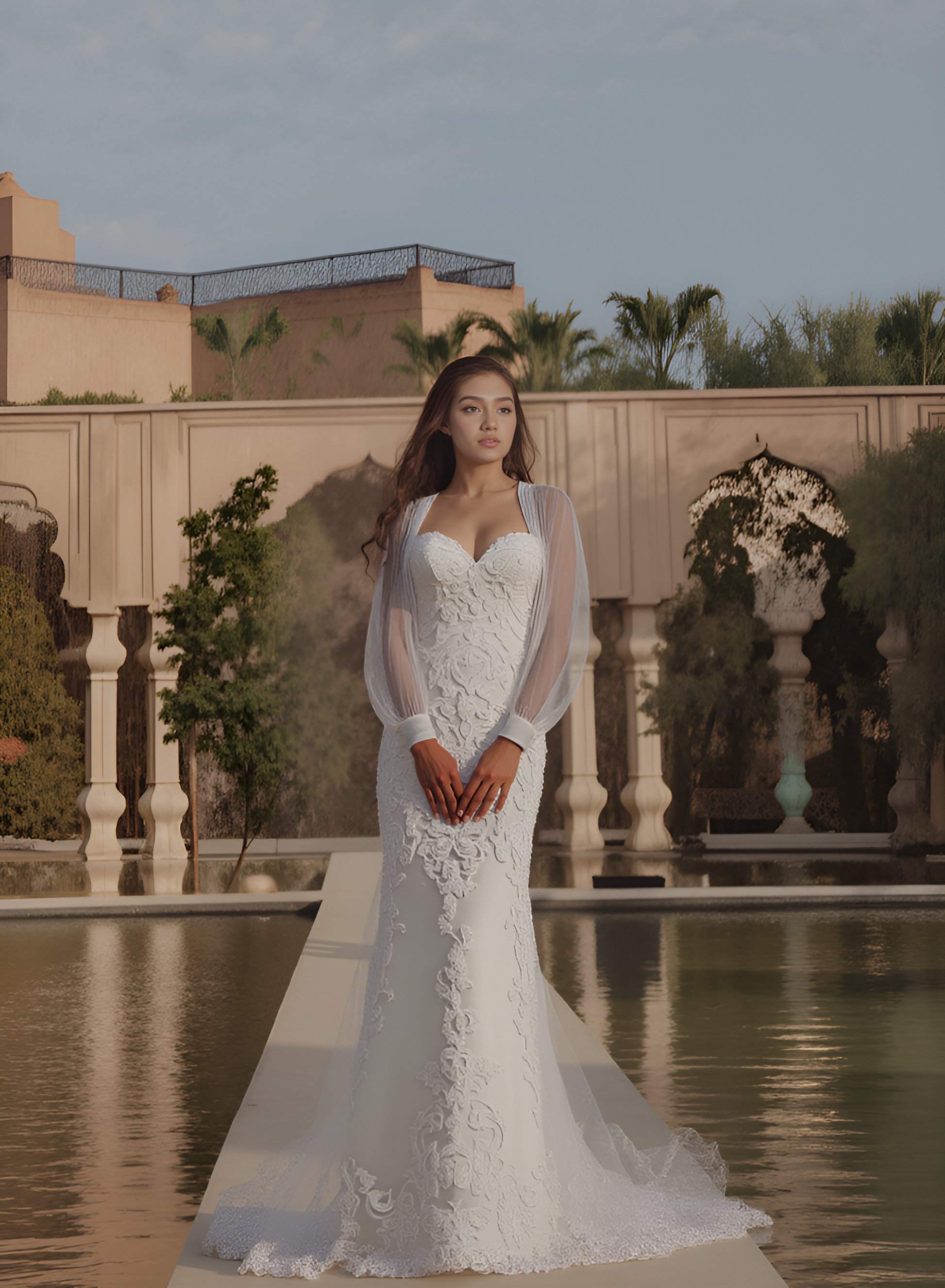 Damaris Trumpet/Mermaid Sweetheart Milk Wedding dress