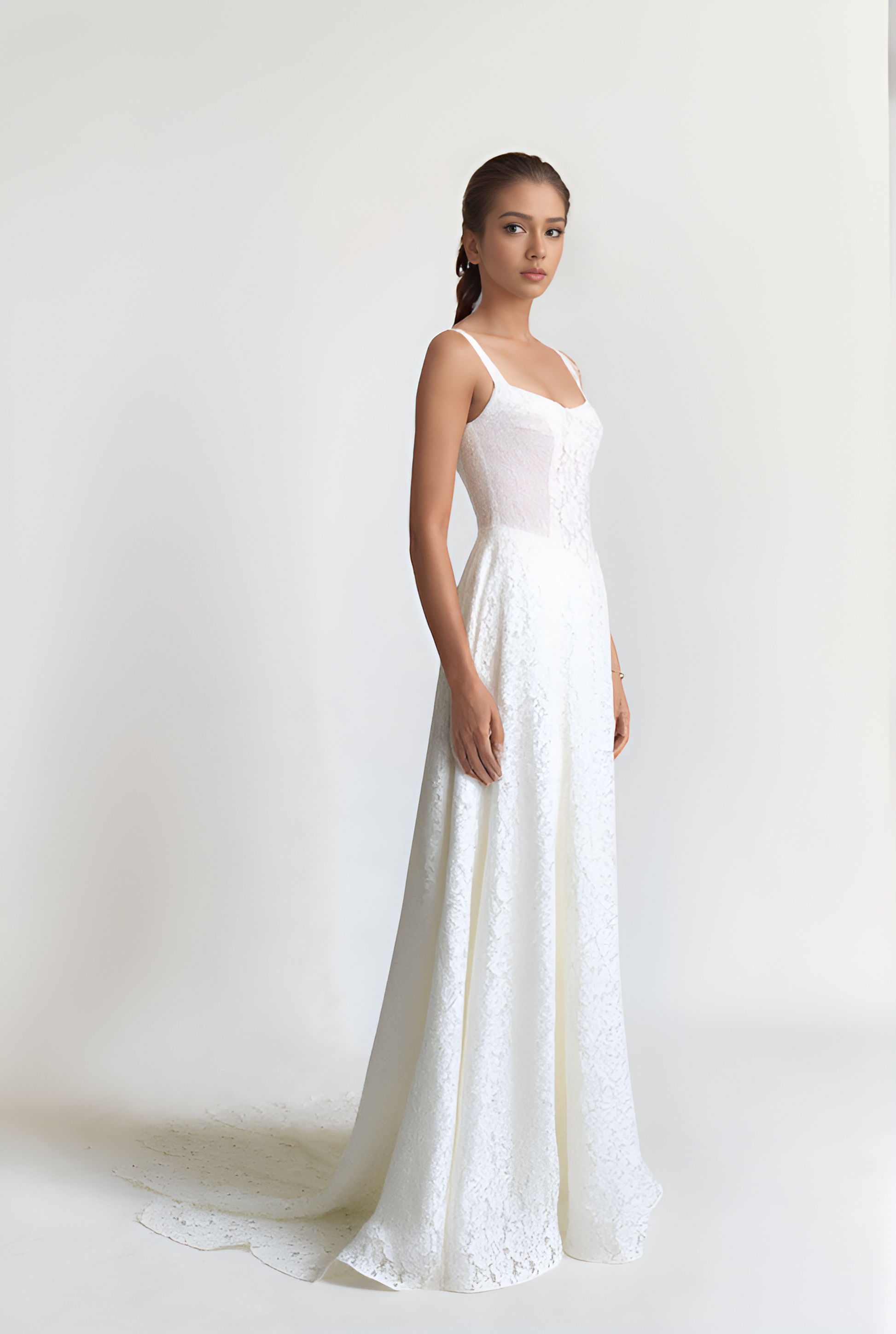 Soraya A-line Square Milk Wedding dress