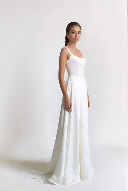 Soraya A-line Square Milk Wedding dress