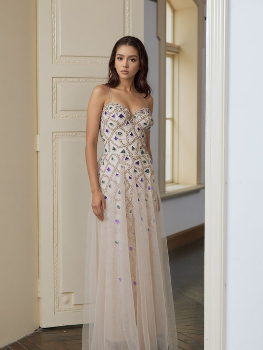 Calypso A-line Sweetheart Nude Wedding dress