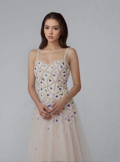 Calypso A-line Sweetheart Nude Wedding dress