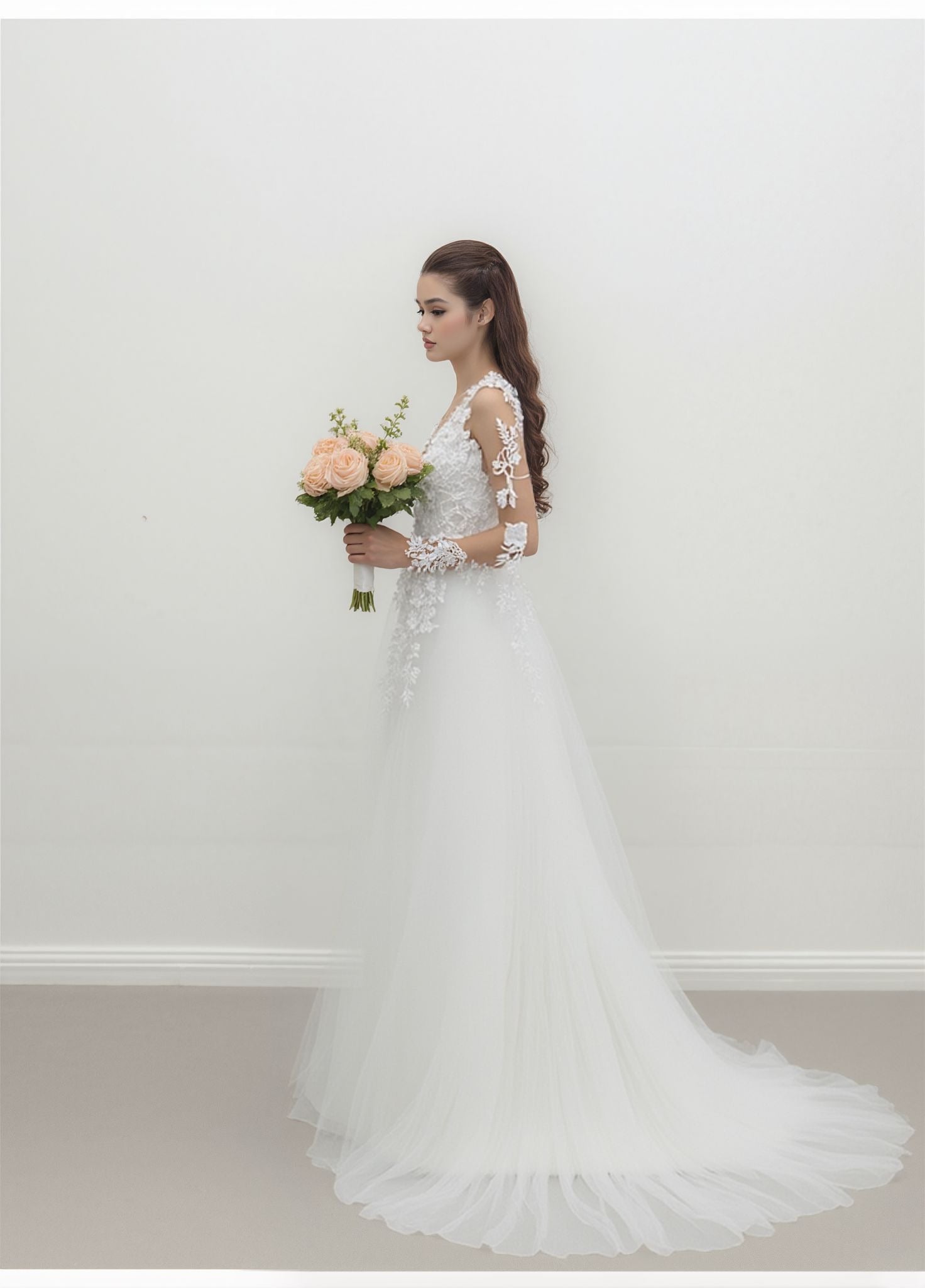 Velora A-line Illusion Milk Wedding dress
