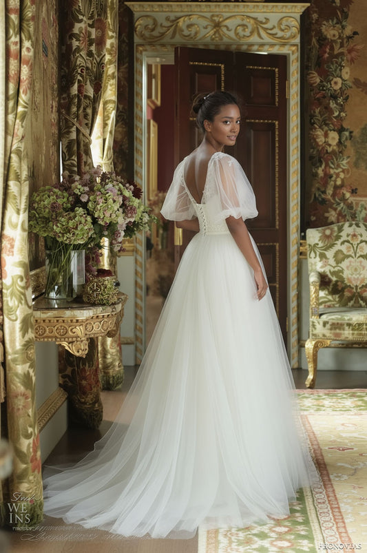 Veyralis A-line Illusion Milk Wedding dress