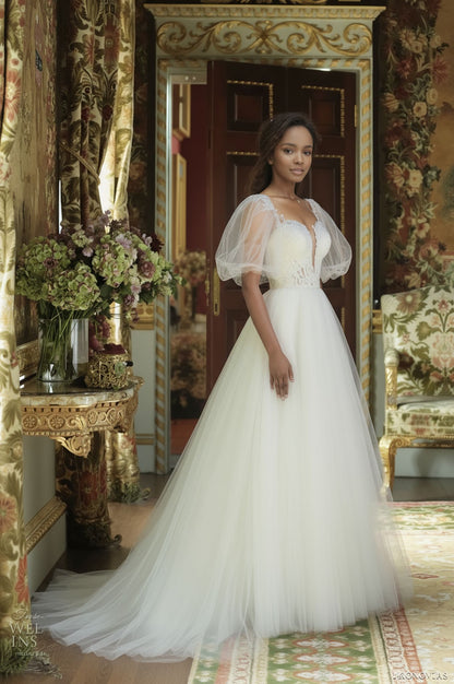Veyralis A-line Illusion Milk Wedding dress
