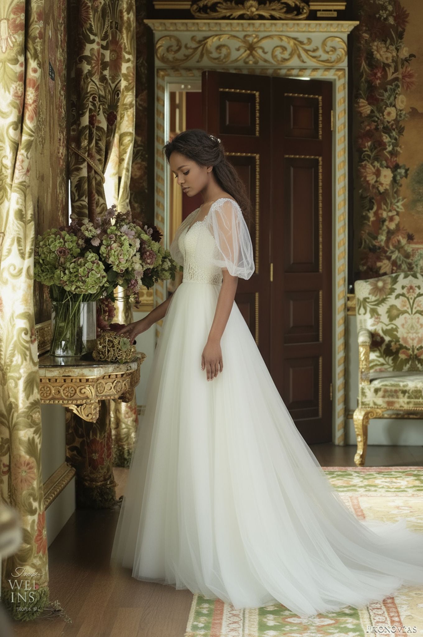 Veyralis A-line Illusion Milk Wedding dress
